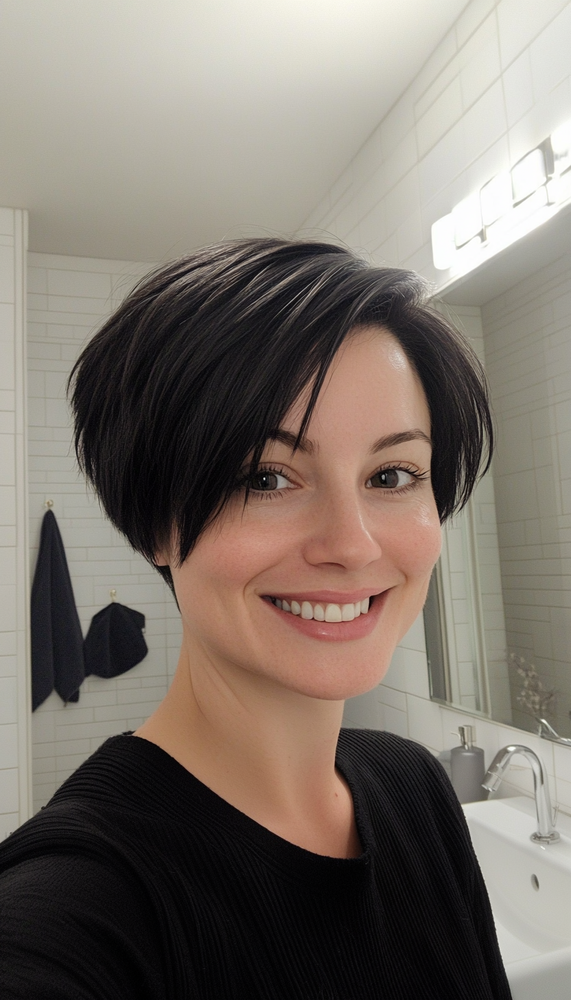 8. Classic Pixie in Jet Black (Pixie Hairstyles For Thin Hair) - Pixie Hairstyles For Thin Hair