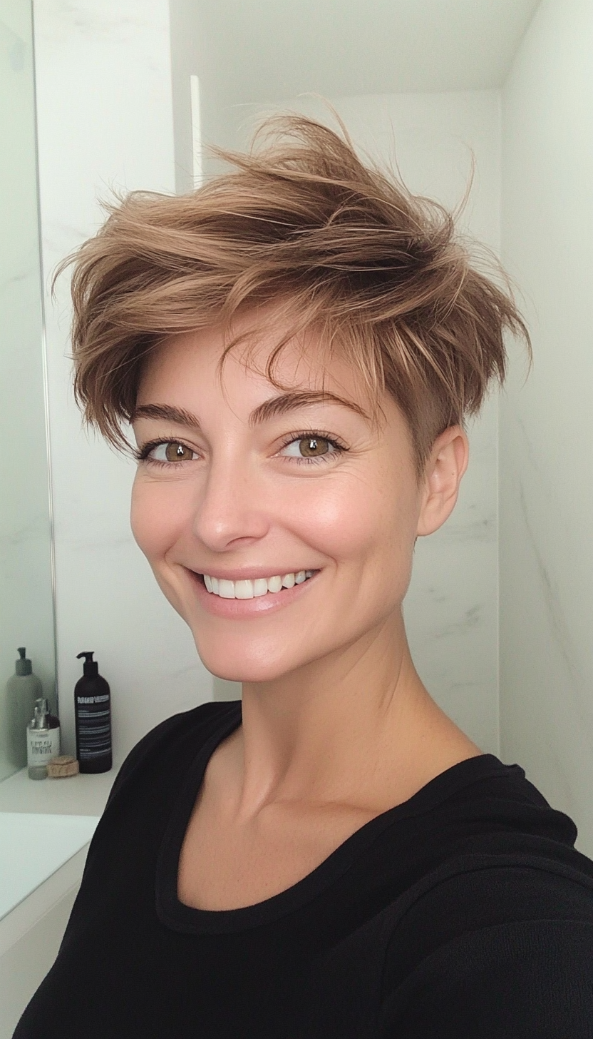 15. Wispy Pixie in Sandy Brown (Pixie Hairstyles For Thin Hair) - Pixie Hairstyles For Thin Hair