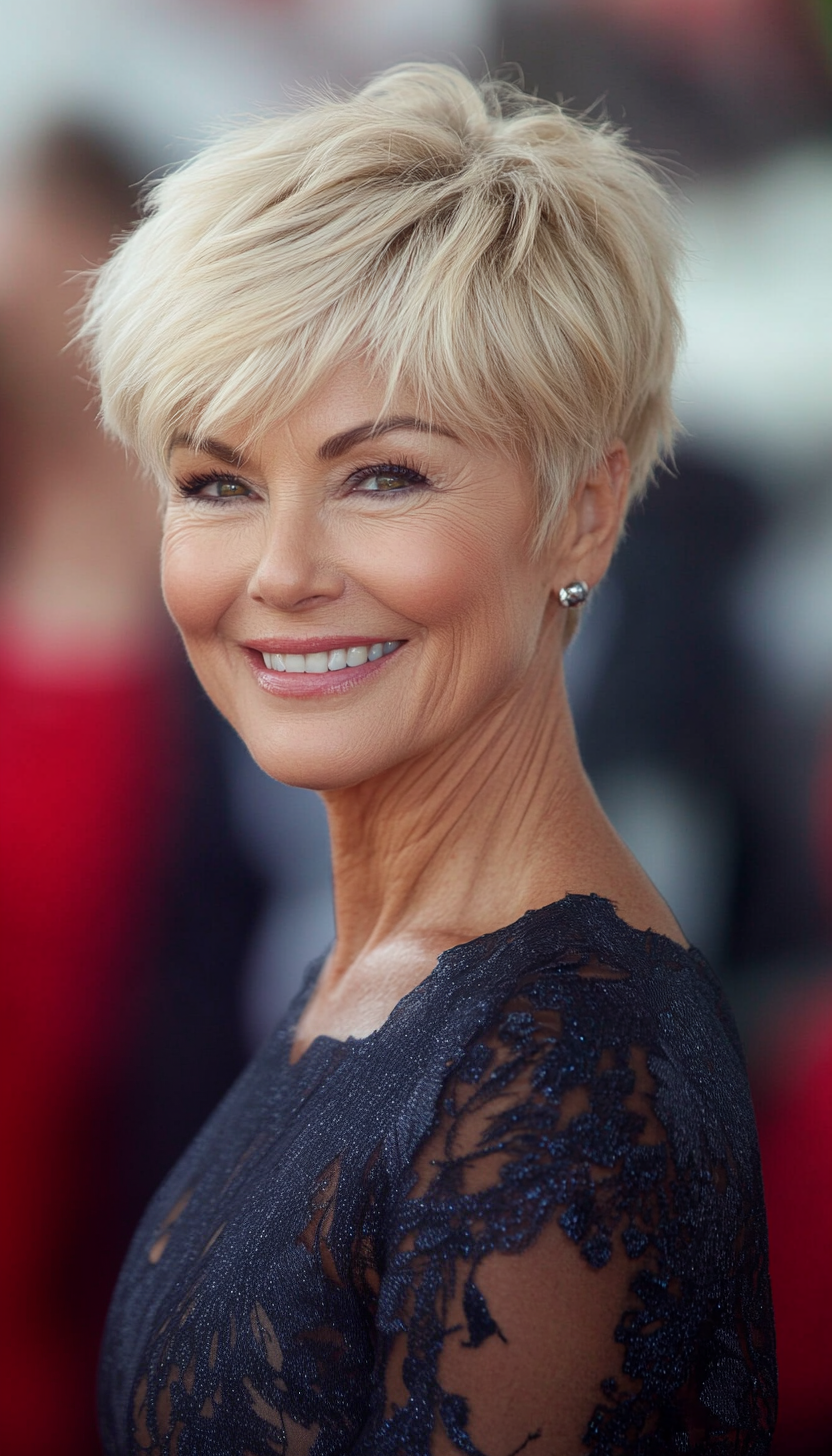 19. Pixie with Soft Layers in Light Blonde (Short Hairstyles For Older Women) - Short Hairstyles For Older Women