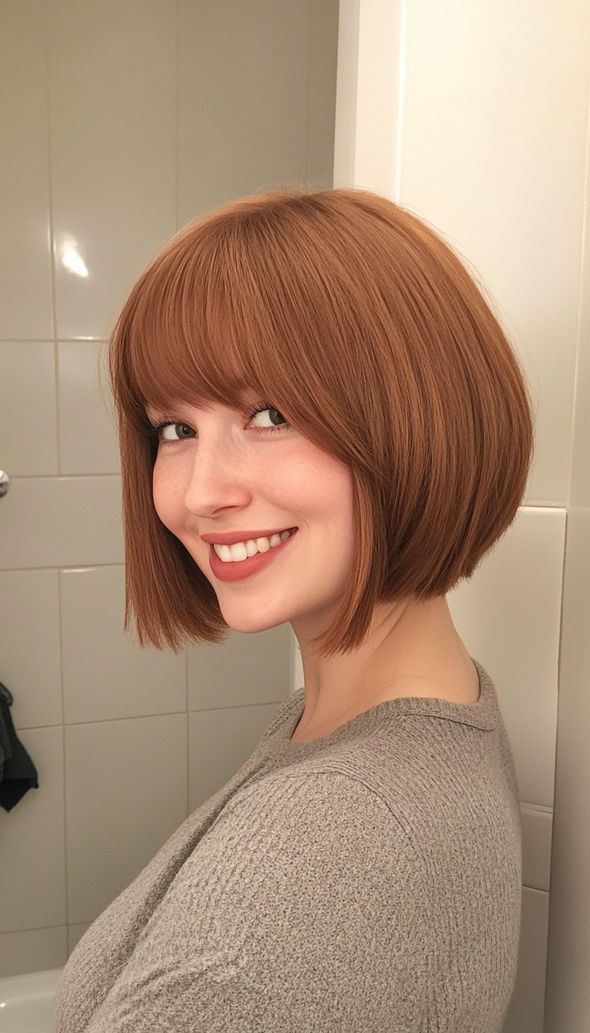 7. French Bob in Natural Auburn (Short Haircuts For Women) - Short Haircuts For Women