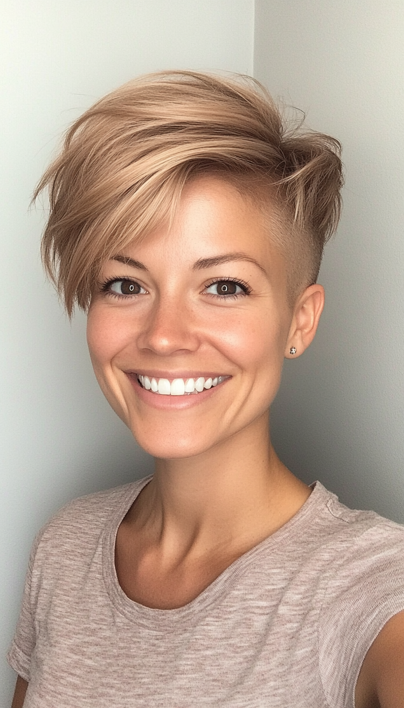 8. Undercut Pixie in Sandy Blonde (Short Haircuts For Women) - Short Haircuts For Women