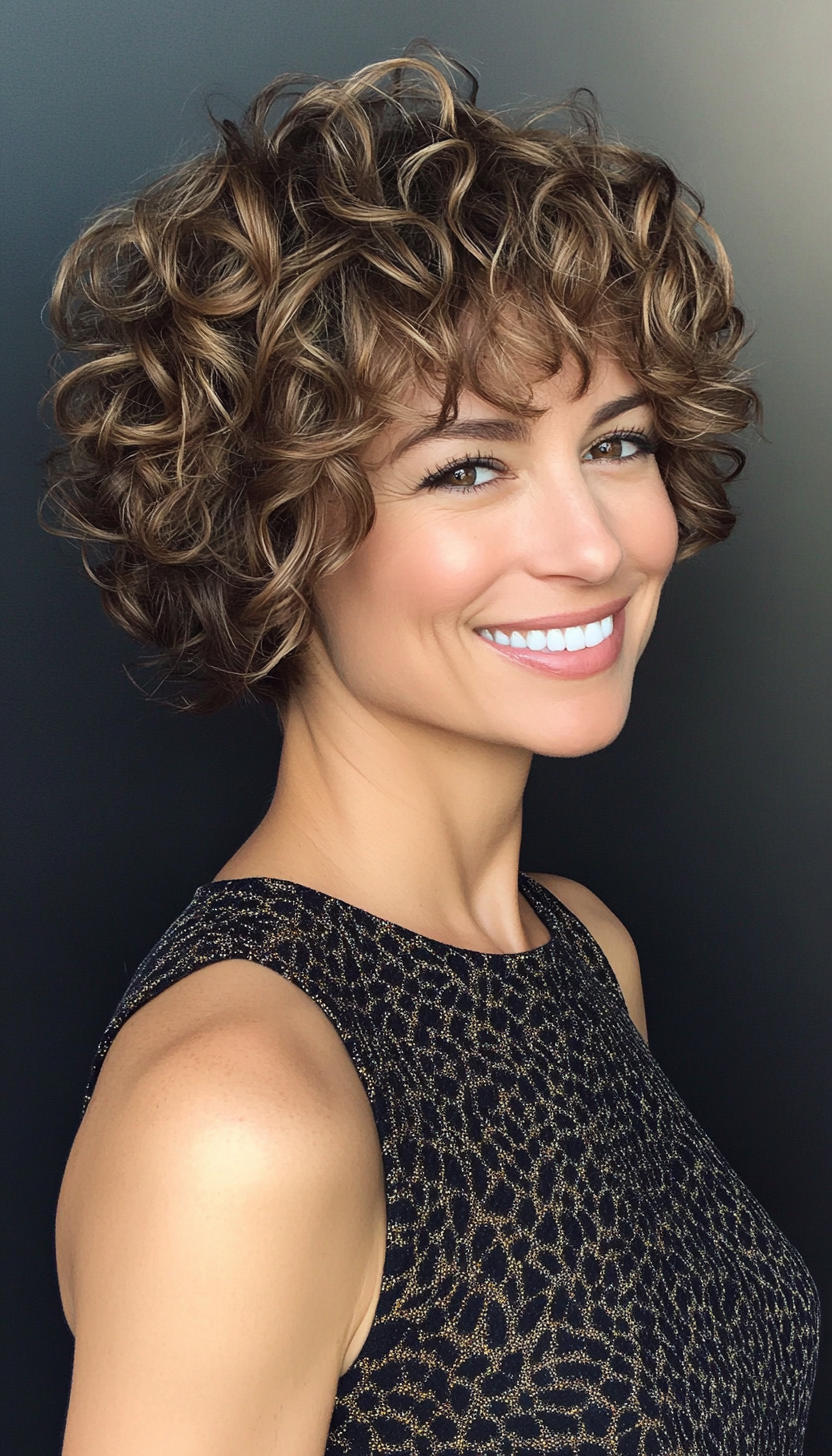 10. Curly Crop in Warm Honey Brown (Short Haircuts For Women) - Short Haircuts For Women