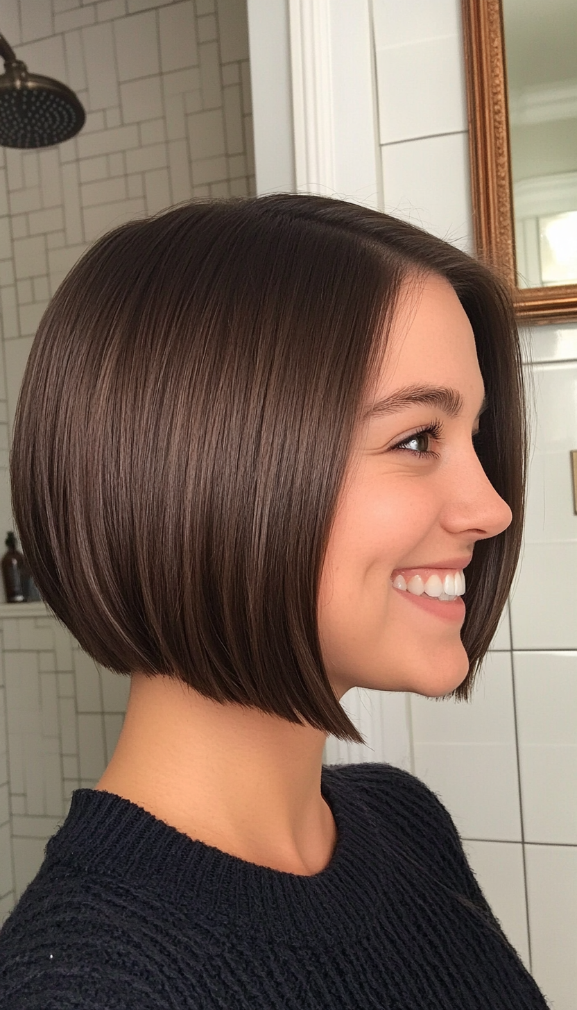 15. Angled Bob in Neutral Brunette (Short Haircuts For Women) - Short Haircuts For Women