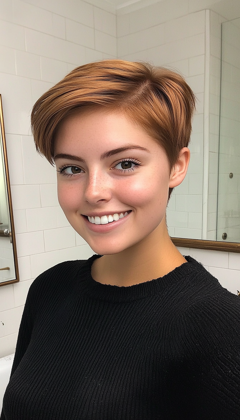 21. Classic Crop in Golden Brown (Short Haircuts For Women) - Short Haircuts For Women