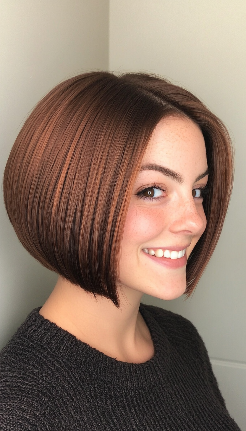 23. Rounded Bob in Dark Copper (Short Haircuts For Women) - Short Haircuts For Women