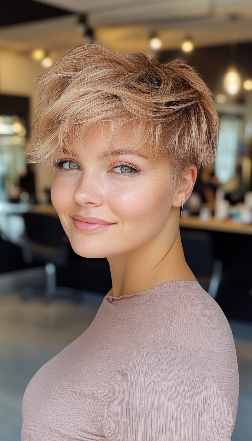 16. Shaggy Pixie in Strawberry Blonde (Short Haircuts For Women) - Short Haircuts For Women