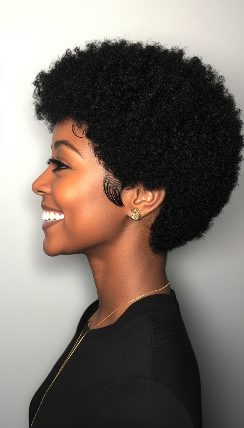 2. Classic Mini Afro in Rich Jet Black (Short Afro Hairstyles) - Short Afro Hairstyles