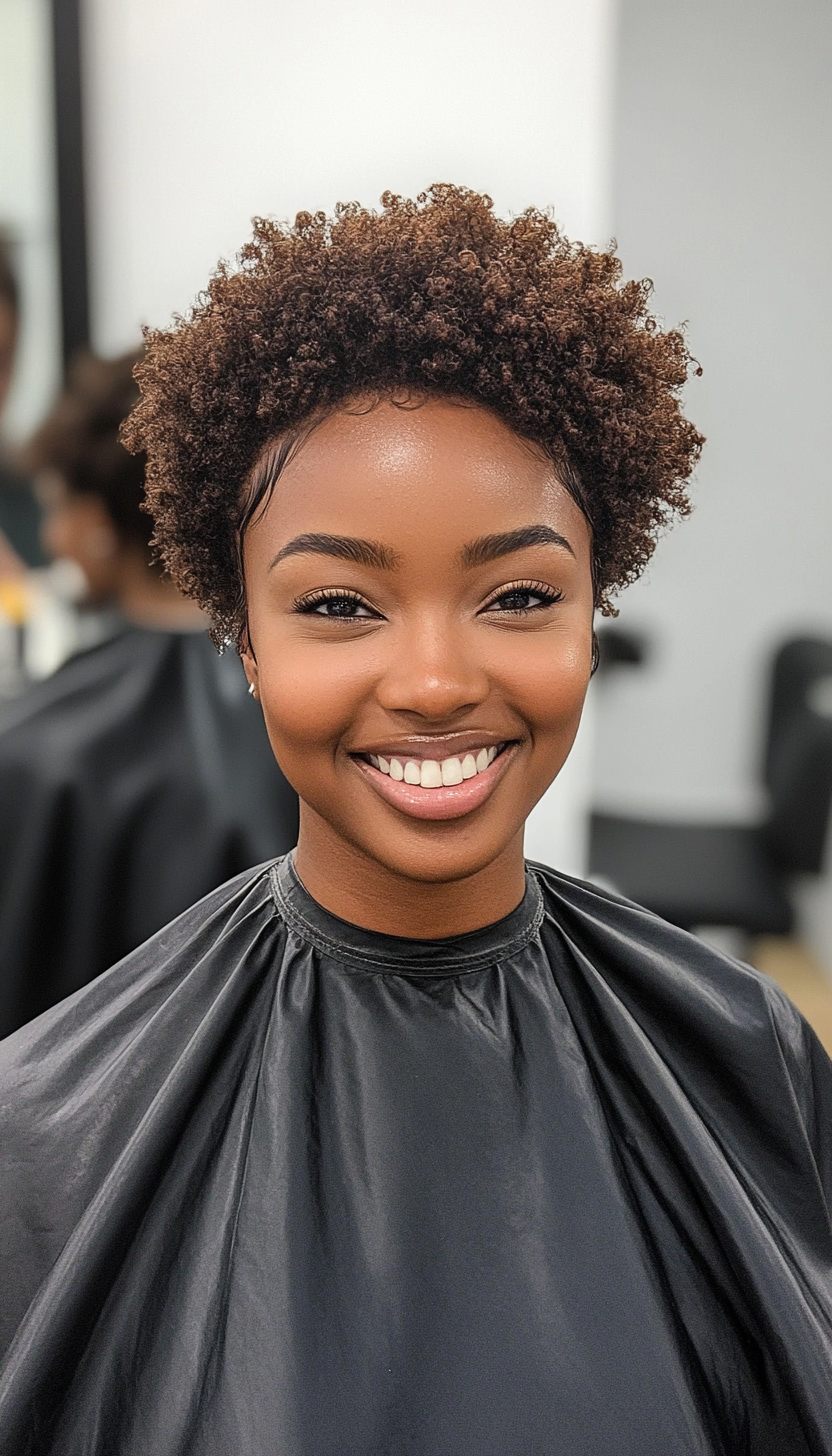 10. Micro Curls Afro in Soft Walnut Brown (Short Afro Hairstyles) - Short Afro Hairstyles