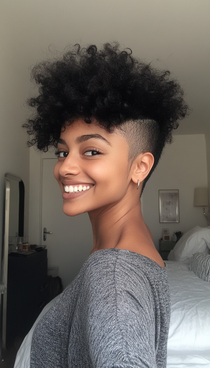 25. Mini Frohawk in Natural Black (Short Afro Hairstyles) - Short Afro Hairstyles