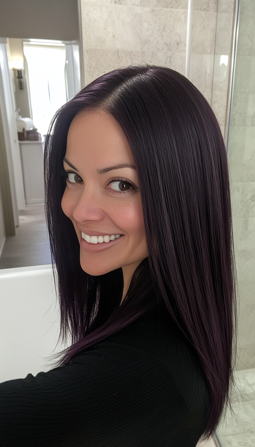 7. Blackberry Sleek Straight Cut (Holiday Hairstyles) - Holiday Hairstyles