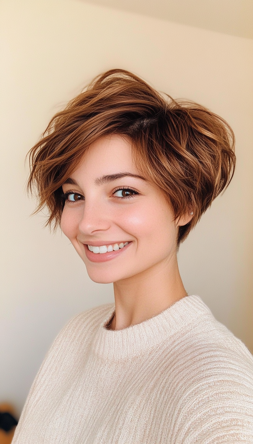 8. Maple Brown Tousled Pixie (Holiday Hairstyles) - Holiday Hairstyles