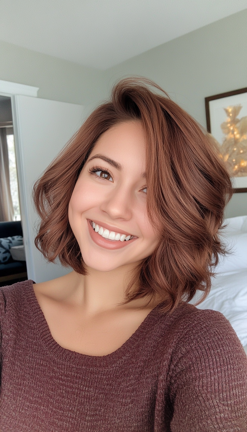 18. Mahogany Bob with Volume (Holiday Hairstyles) - Holiday Hairstyles