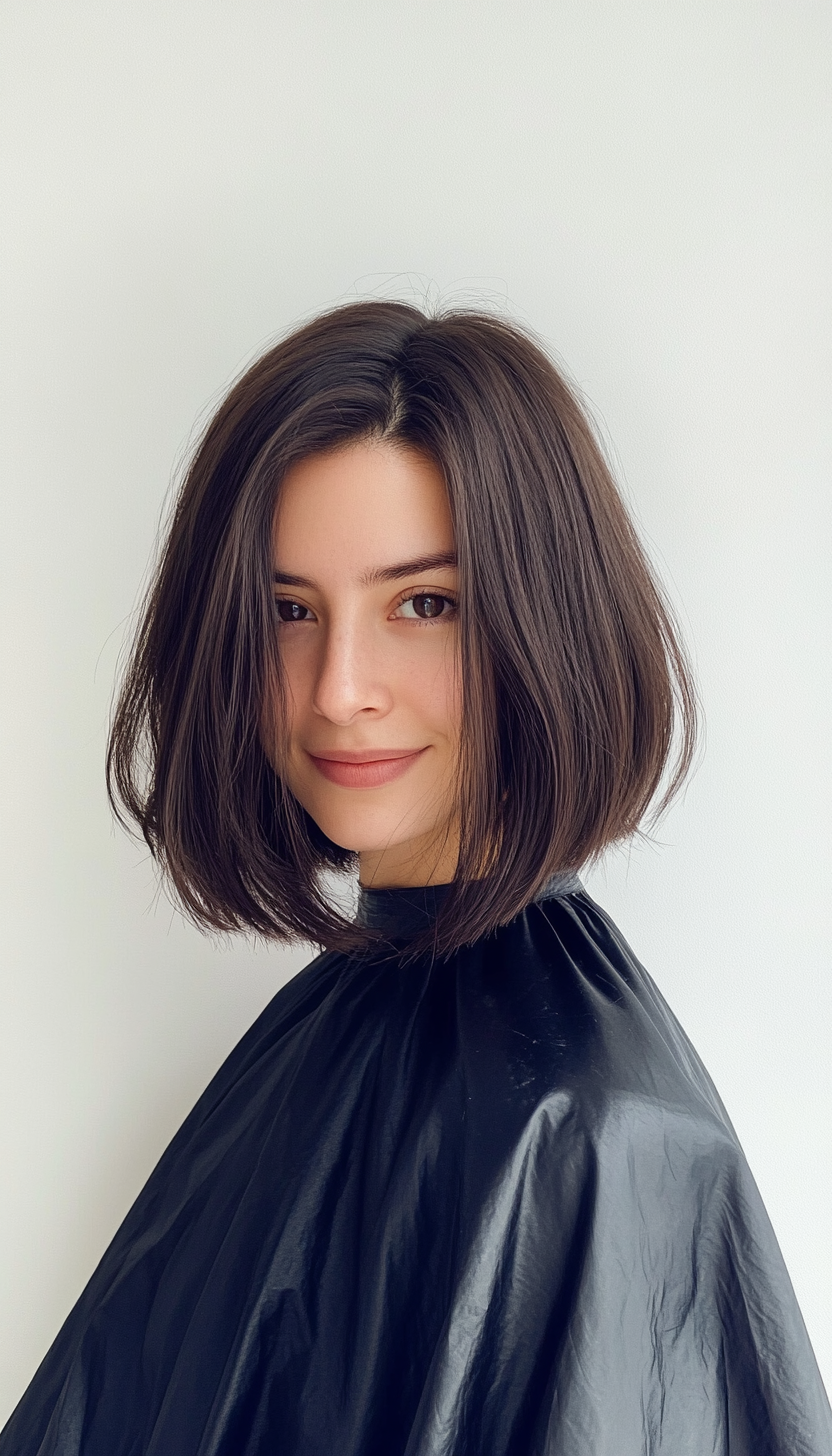 27. Charcoal Brown Sleek Bob (Holiday Hairstyles) - Holiday Hairstyles