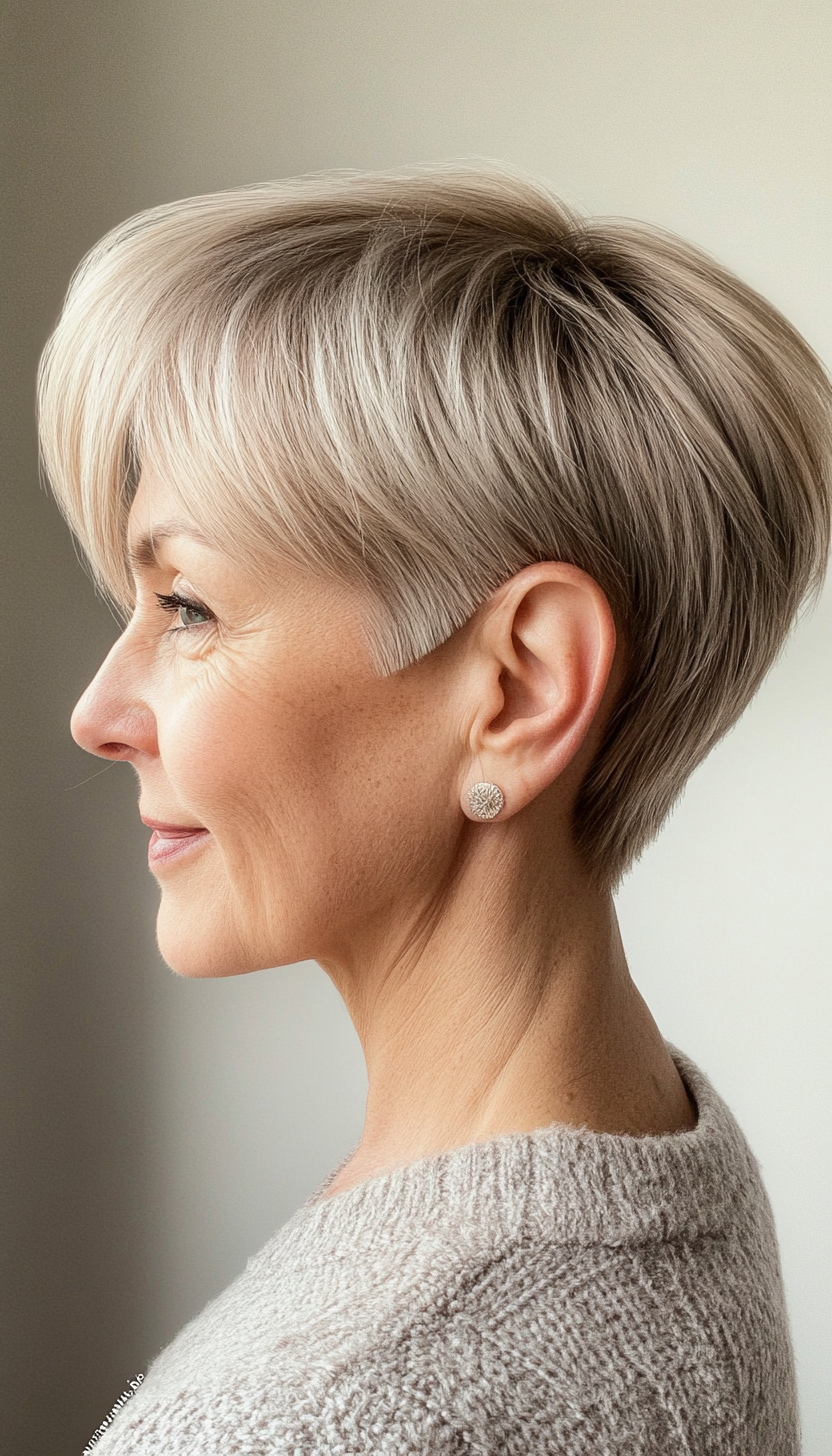 19. Tapered Pixie in Neutral Blonde (Hairstyles For Older Women With Fine Hair) - Hairstyles For Older Women With Fine Hair
