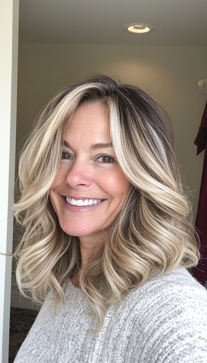 23. Loose Waves in Dark Blonde (Hairstyles For Older Women With Fine Hair) - Hairstyles For Older Women With Fine Hair