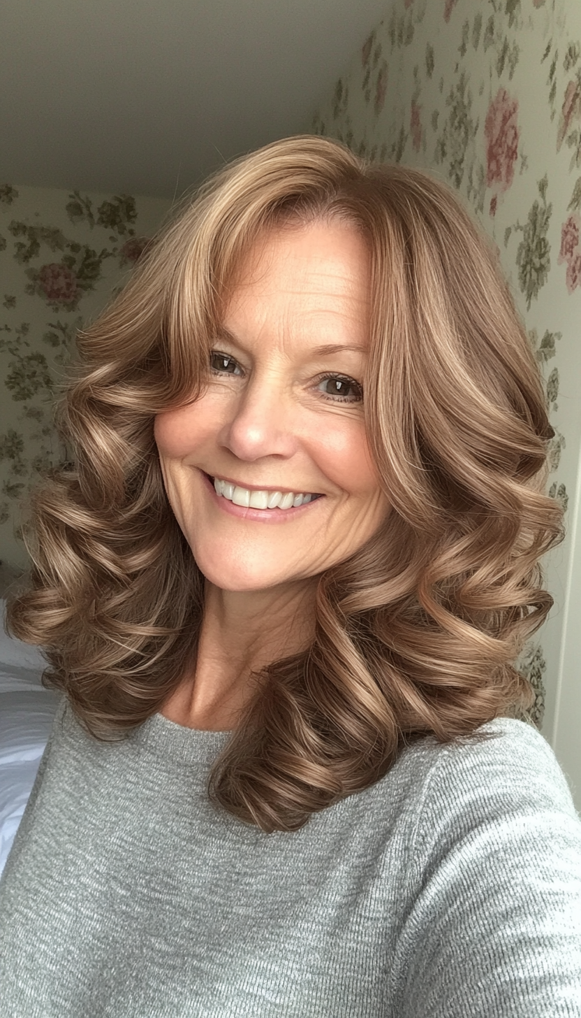 25. Soft Curls in Light Mocha Brown (Hairstyles For Older Women With Fine Hair) - Hairstyles For Older Women With Fine Hair
