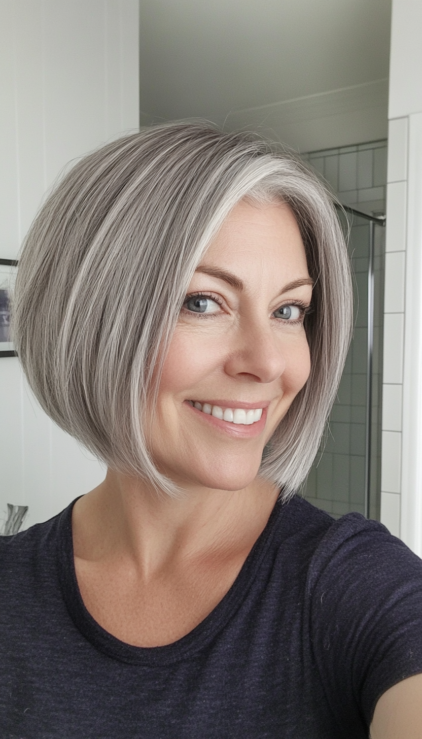 10. Pixie Bob in Natural Gray (Bob Hairstyles For Women Over 40) - Bob Hairstyles For Women Over 40
