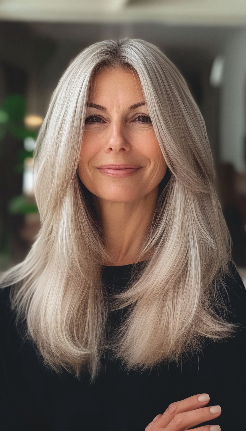 11. Choppy Lob in Light Ash Blonde (Hairstyles For Women Over 50) - Hairstyles For Women Over 50