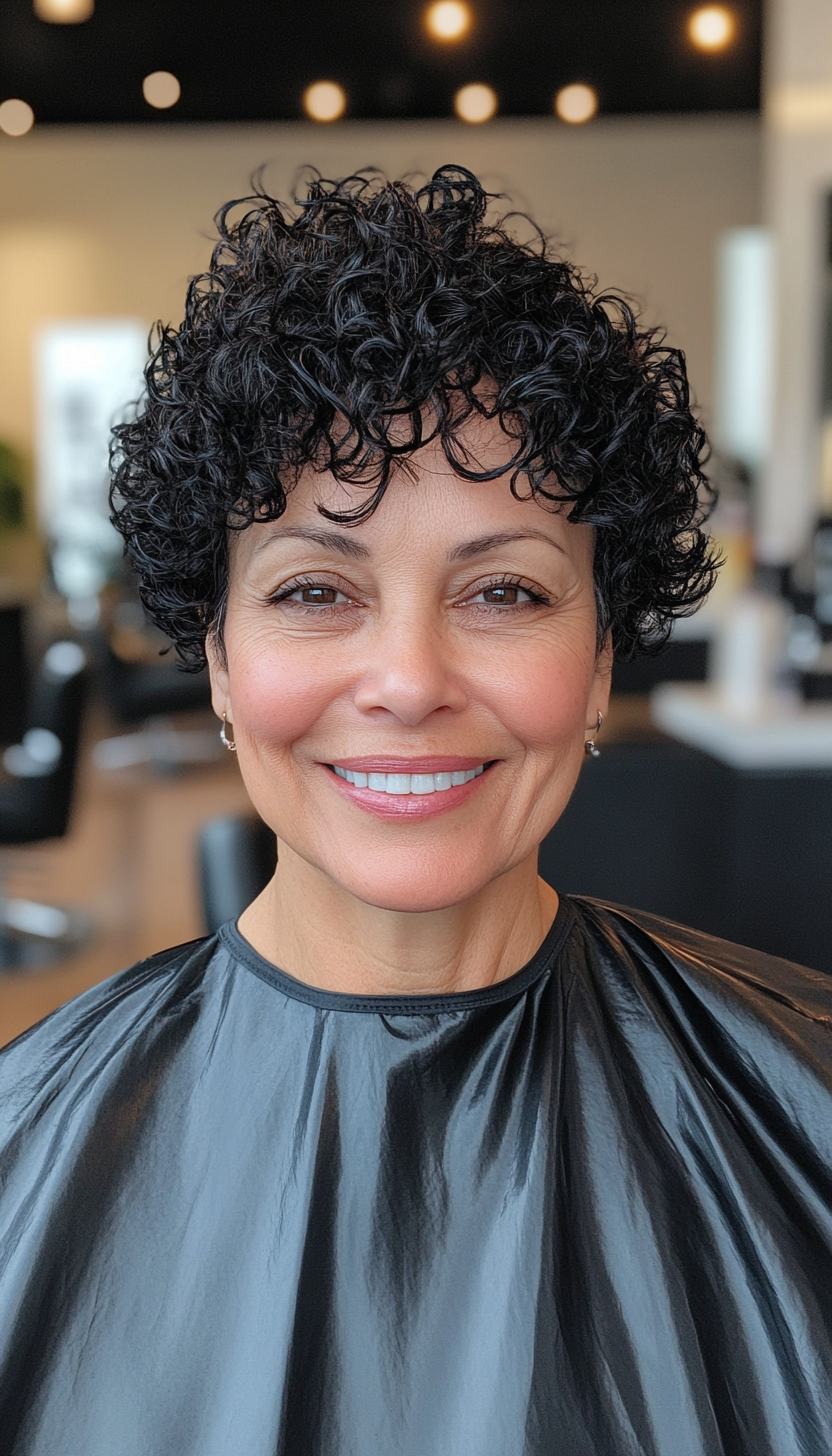 18. Curly Crop in Jet Black (Hairstyles For Women Over 50) - Hairstyles For Women Over 50