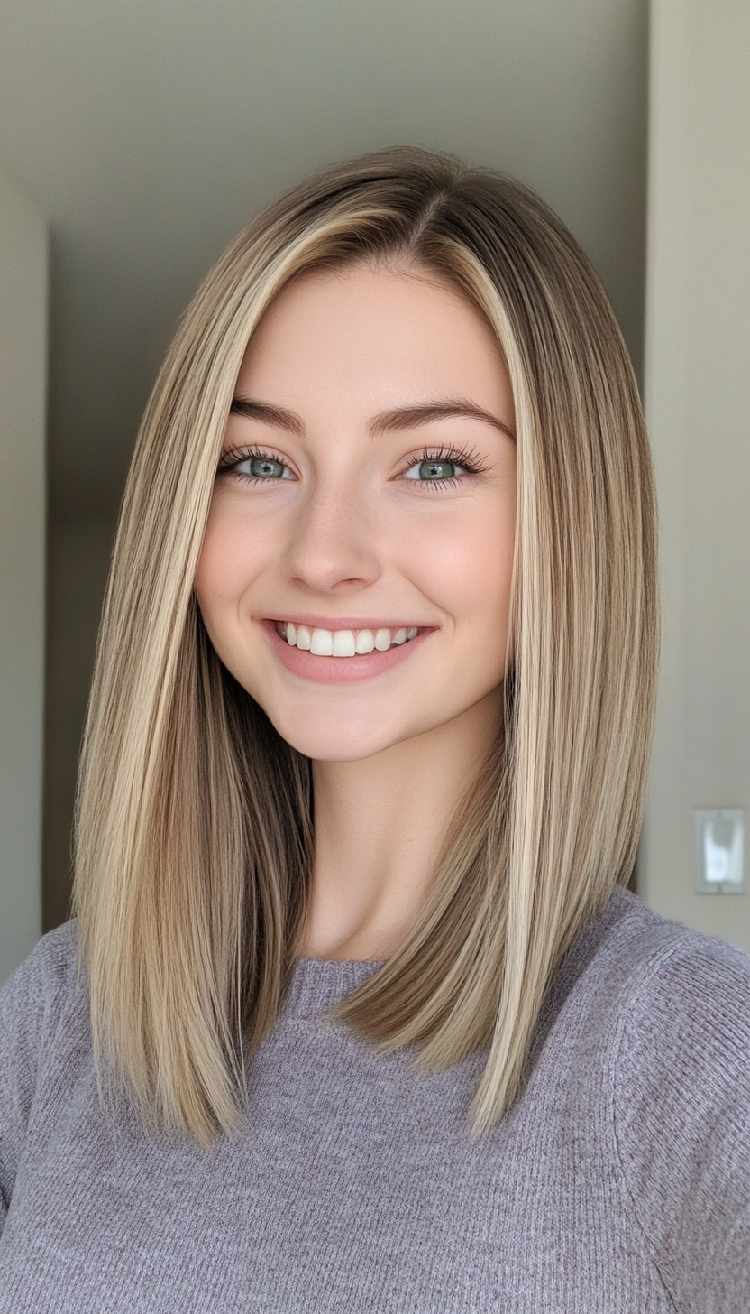 3. Sunlit Blonde Blunt Cut (Hairstyles For Thin Straight Hair) - Hairstyles For Thin Straight Hair