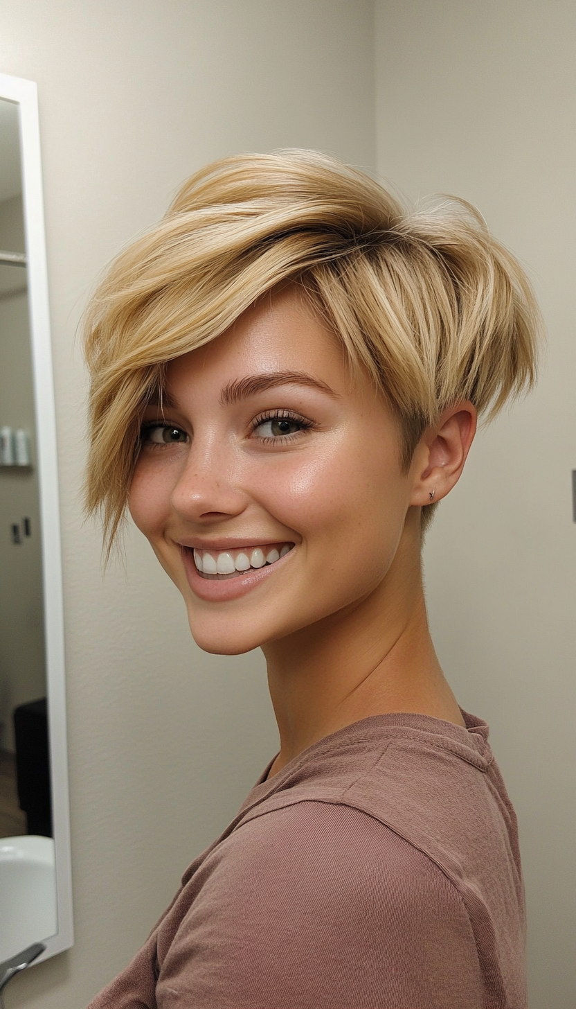 11. Wheat Blonde Textured Crop (Hairstyles For Thin Straight Hair) - Hairstyles For Thin Straight Hair