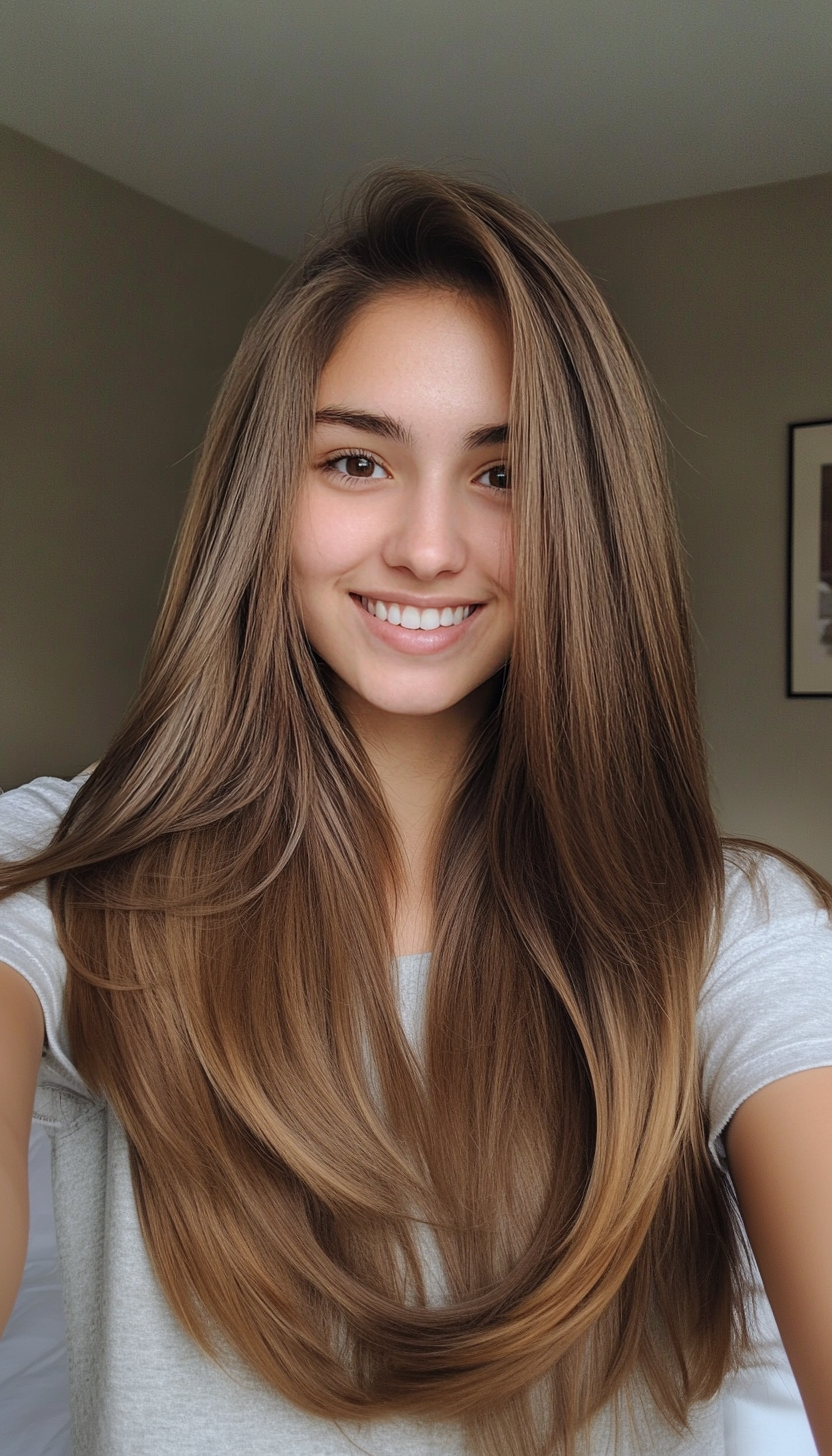 13. Ash Brown Tapered Layers (Hairstyles For Thin Straight Hair) - Hairstyles For Thin Straight Hair