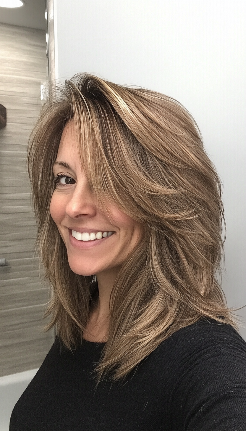 21. Light Brown Shag with Tousled Texture (Hairstyles For Thin Straight Hair) - Hairstyles For Thin Straight Hair