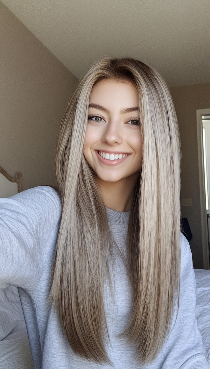 23. Sandy Beige Straight Cut (Hairstyles For Thin Straight Hair) - Hairstyles For Thin Straight Hair