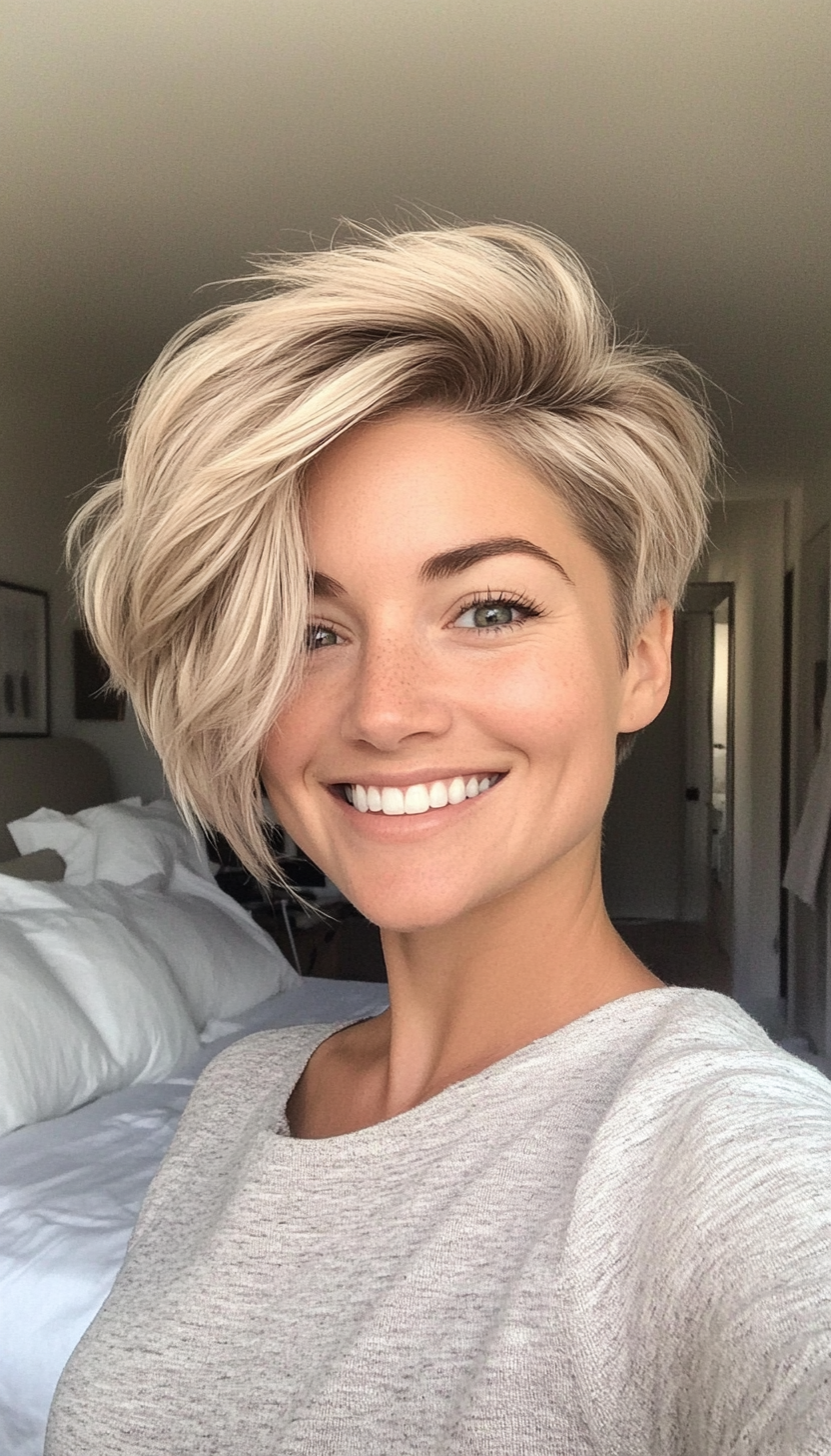 3. Tousled Pixie in Ash Blonde (Long Pixie Cuts) - Long Pixie Cuts