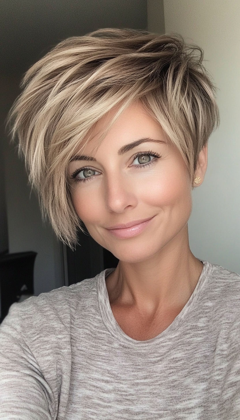 6. Choppy Pixie in Sandy Blonde (Long Pixie Cuts) - Long Pixie Cuts