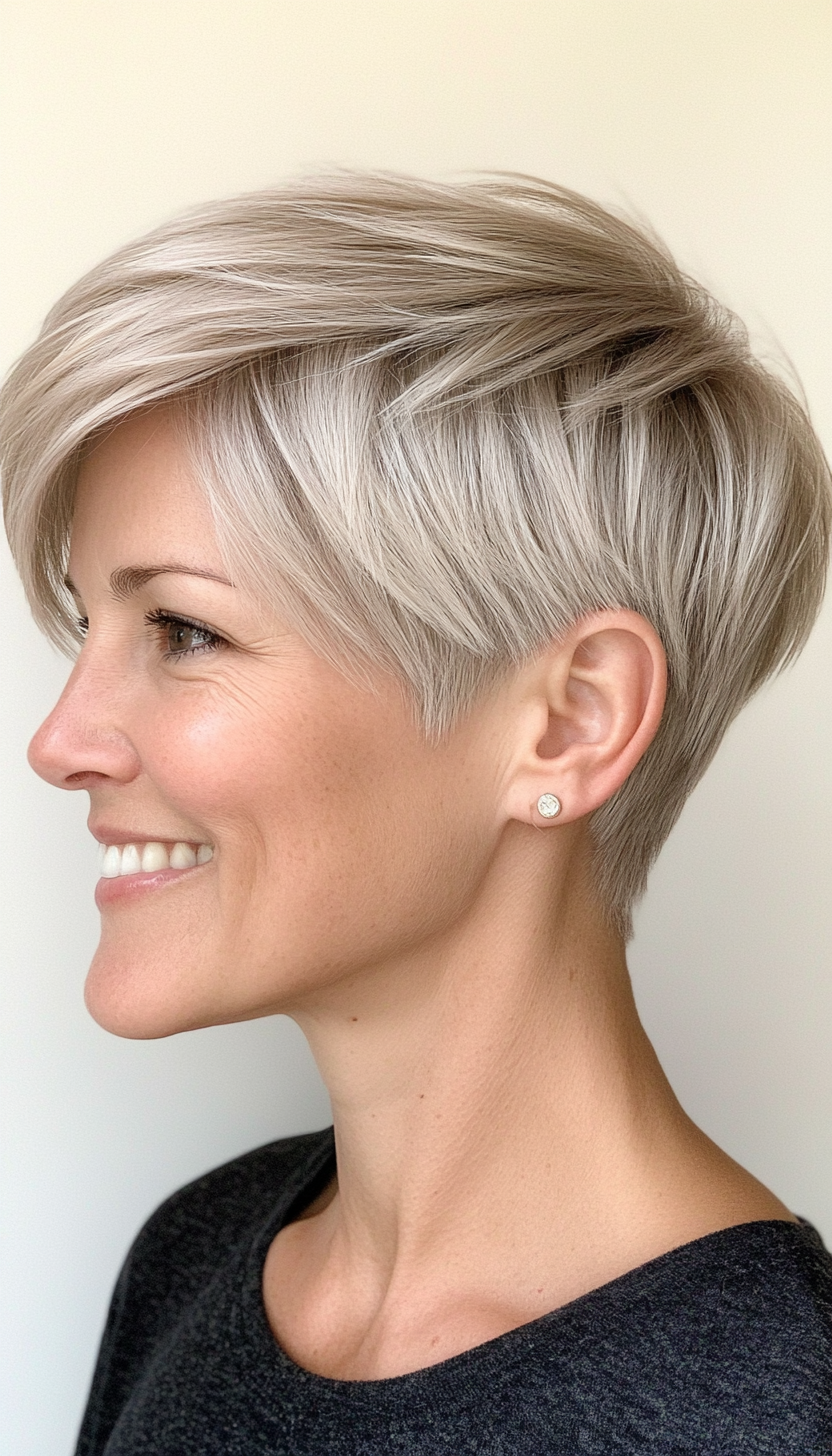 14. Feathered Pixie in Light Ash Blonde (Long Pixie Cuts) - Long Pixie Cuts