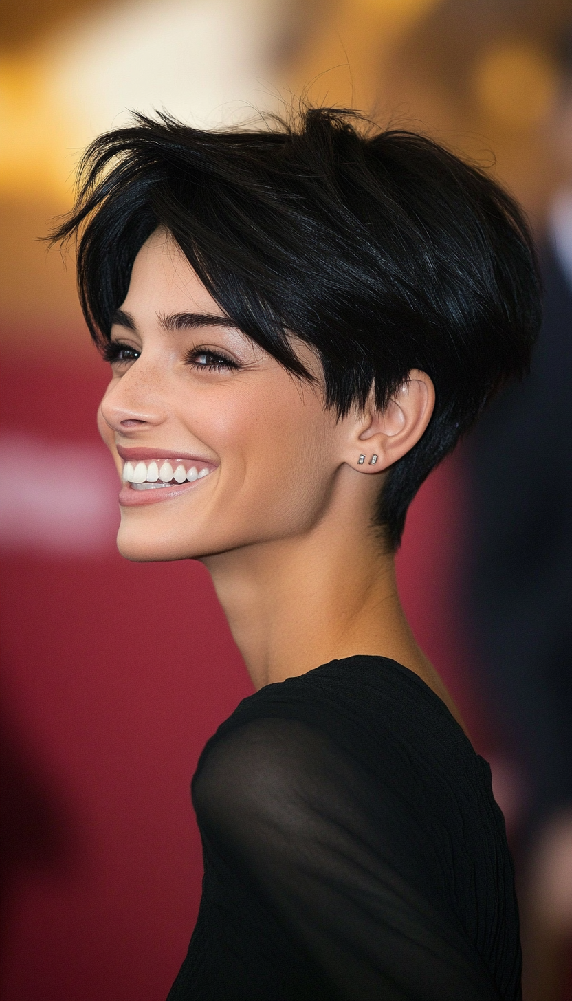 17. Asymmetrical Pixie in Natural Black (Long Pixie Cuts) - Long Pixie Cuts