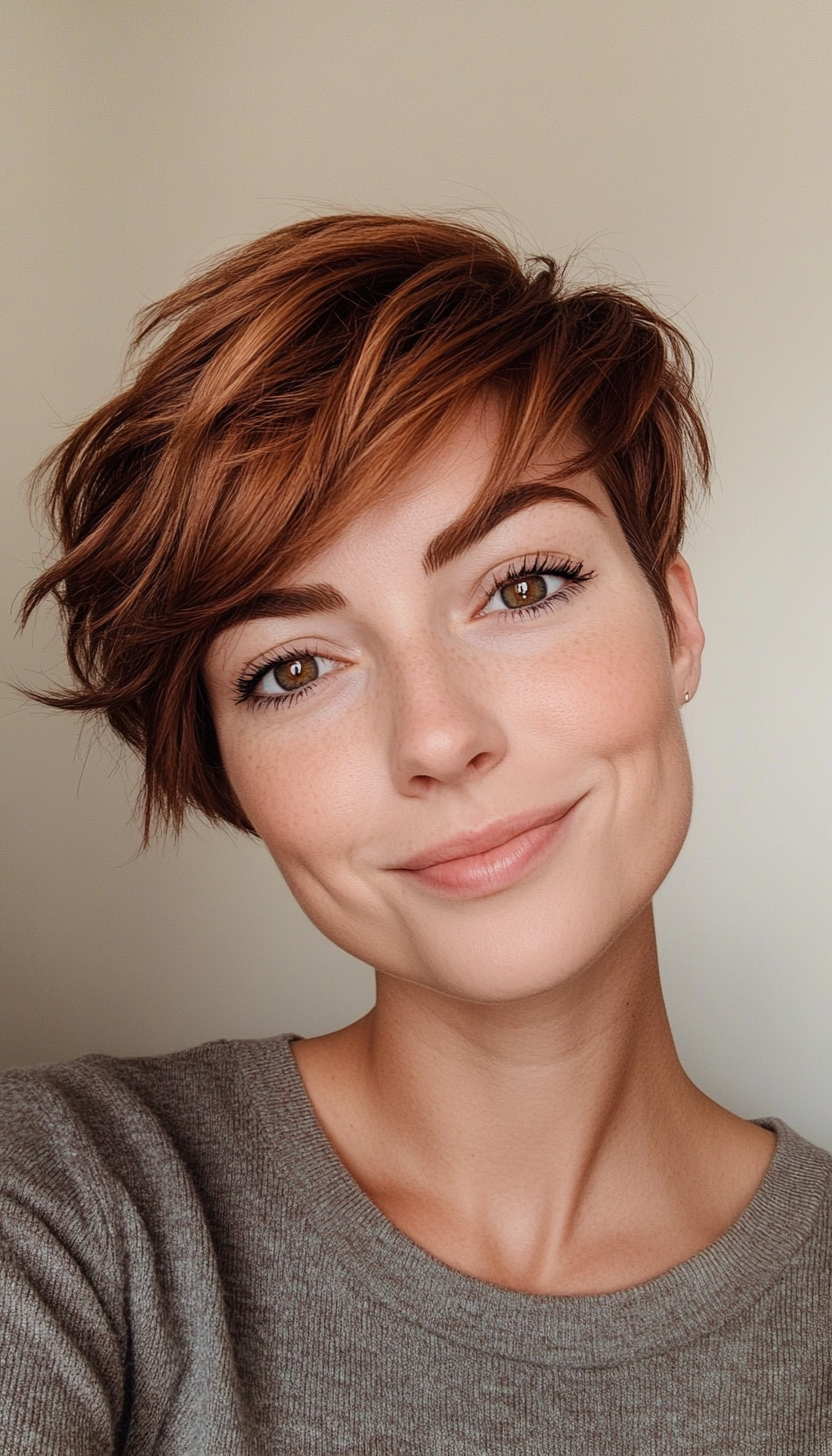 1. Classic Chestnut Pixie (Shorter Haircuts For Women) - Shorter Haircuts For Women