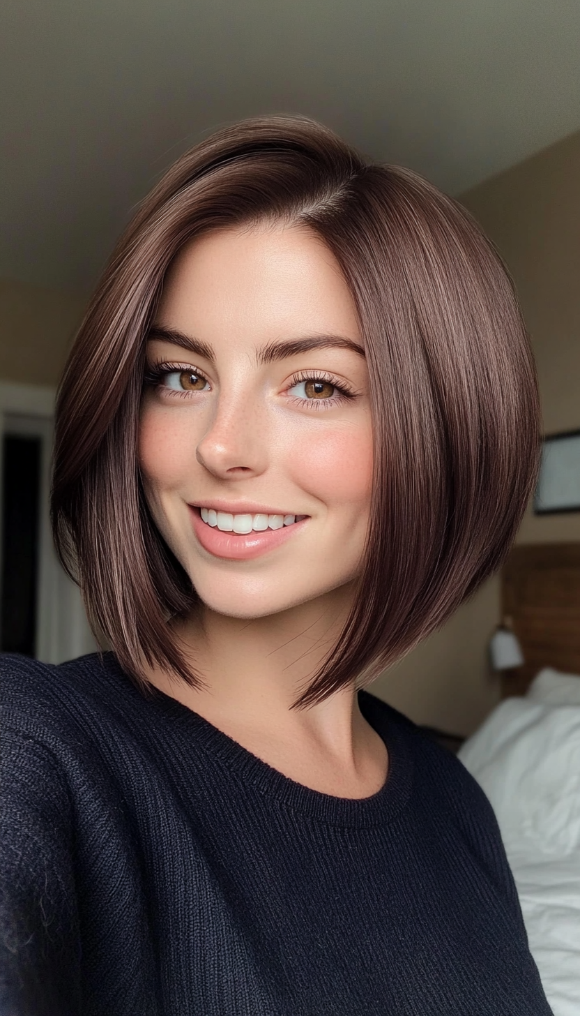 7. Espresso Brown A-Line Bob (Shorter Haircuts For Women) - Shorter Haircuts For Women