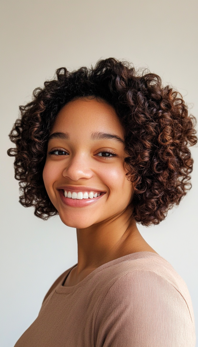 9. Soft Mahogany Curly Crop (Shorter Haircuts For Women) - Shorter Haircuts For Women