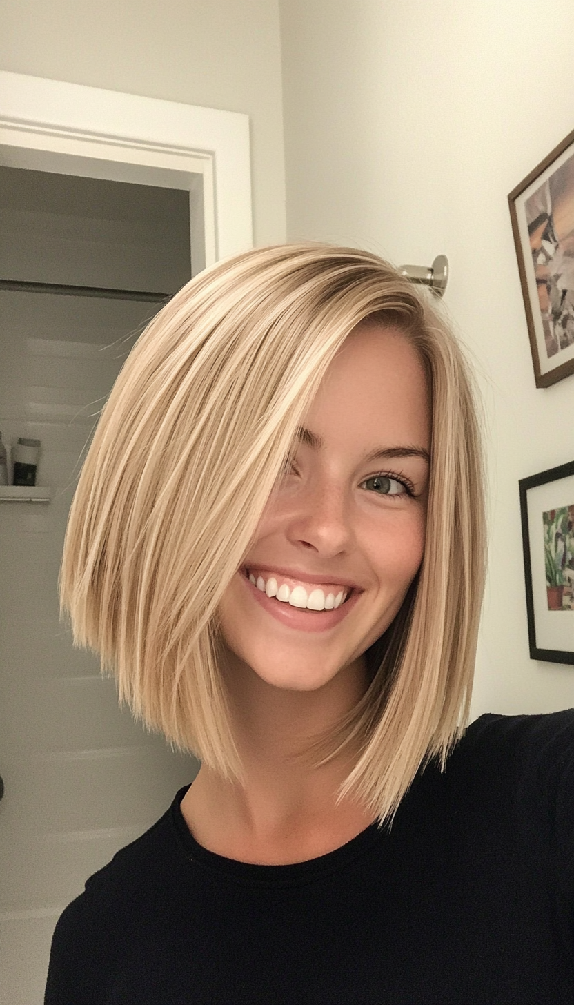 10. Honey Blonde Razor Cut Bob (Shorter Haircuts For Women) - Shorter Haircuts For Women