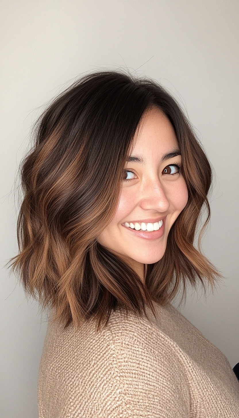 16. Chestnut Ombre Layered Shag (Shorter Haircuts For Women) - Shorter Haircuts For Women