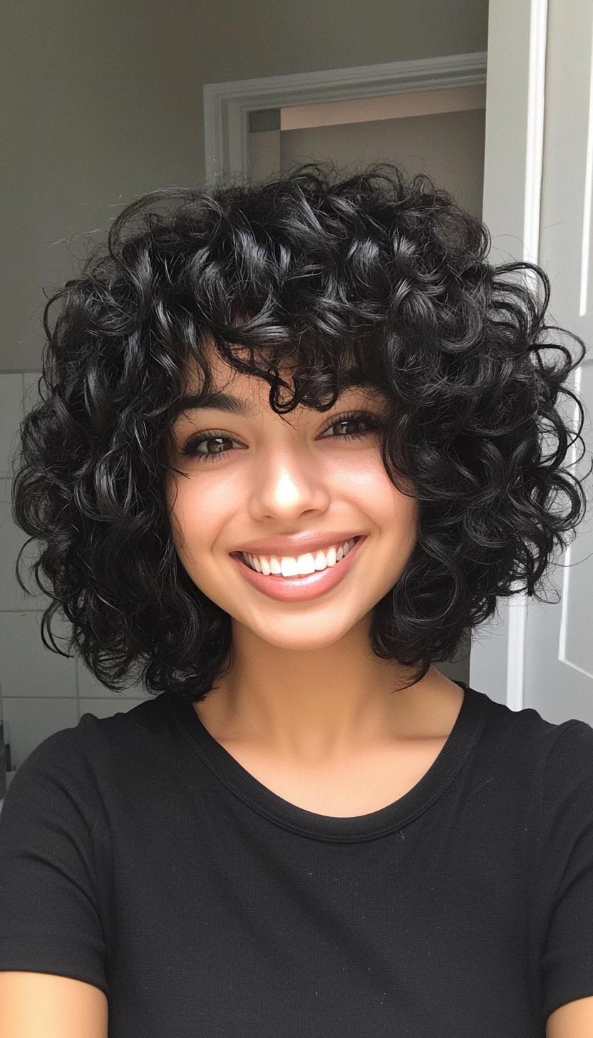 21. Soft Black Curly Shag (Shorter Haircuts For Women) - Shorter Haircuts For Women