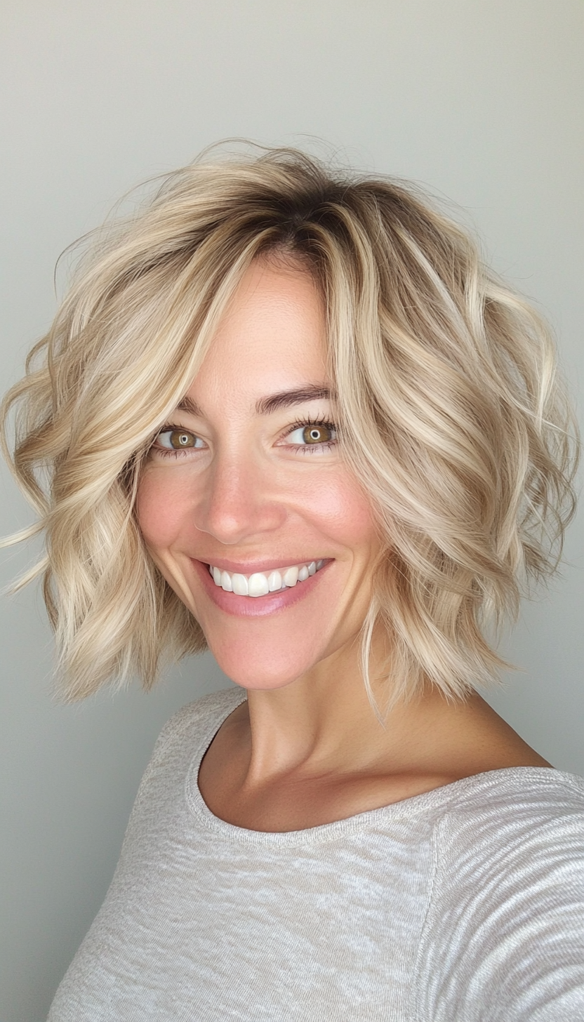 26. Sandy Blonde Textured Bob (Shorter Haircuts For Women) - Shorter Haircuts For Women