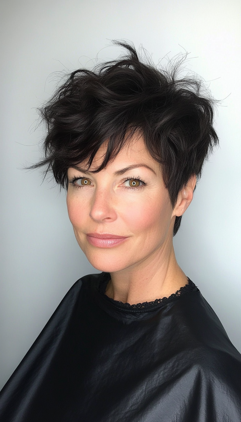 18. Short Cropped Pixie in Jet Black (Pixie Hairstyles For Women Over 50) - Pixie Hairstyles For Women Over 50