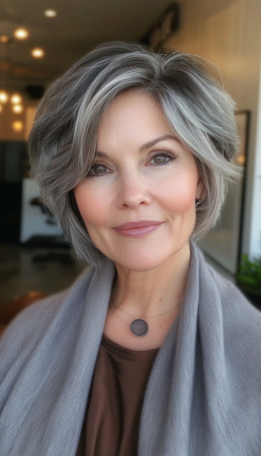 24. Modern Pixie in Pewter Gray (Hairstyles For Older Women With Thin Hair) - Hairstyles For Older Women With Thin Hair