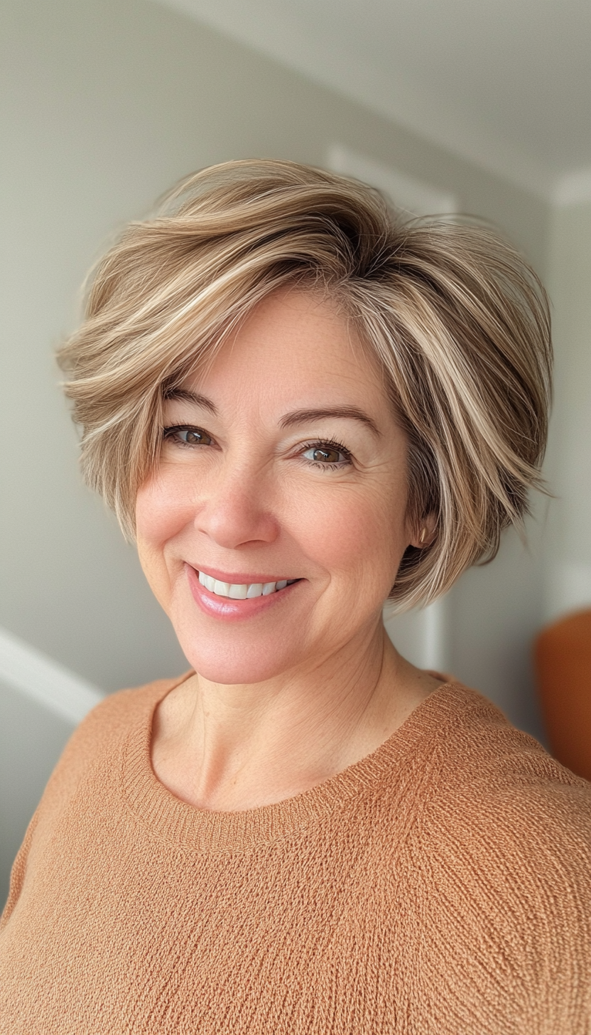 26. Soft Shag in Light Golden Brown (Short Hairstyles For Women Over 50 With Thin Hair) - Short Hairstyles For Women Over 50 With Thin Hair