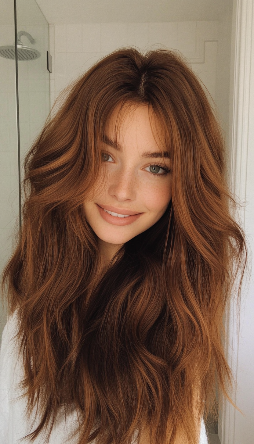 17. Bohemian Waves in Chestnut Brown (Long Haircuts For Fine Hair) - Long Haircuts For Fine Hair