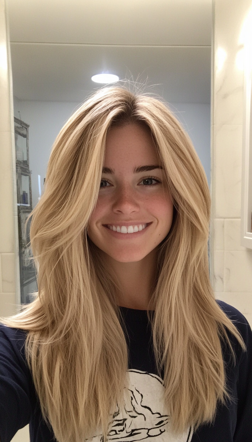 24. Multi-Layered Cut in Ashy Light Blonde (Long Haircuts For Fine Hair) - Long Haircuts For Fine Hair