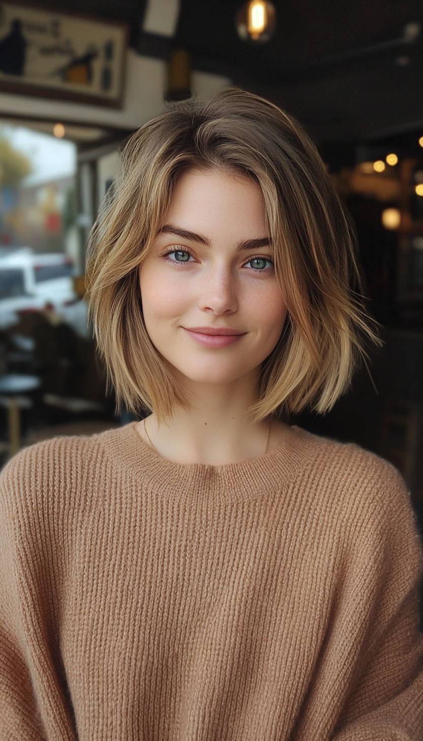 12. Shaggy Light Ash Brown Bob (Bob Hairstyles For Thin Hair) - Bob Hairstyles For Thin Hair