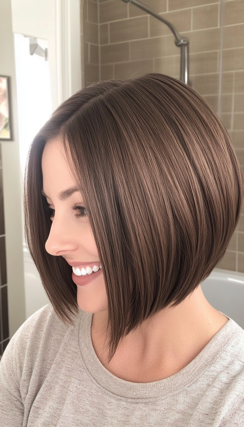 14. Rounded Chocolate Brown Bob (Bob Hairstyles For Thin Hair) - Bob Hairstyles For Thin Hair