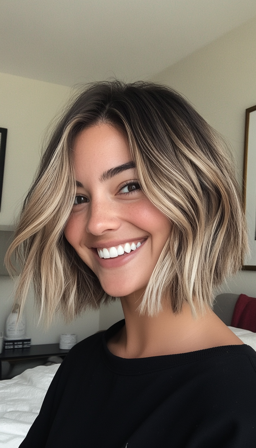 22. Undone Dark Blonde Bob (Bob Hairstyles For Thin Hair) - Bob Hairstyles For Thin Hair