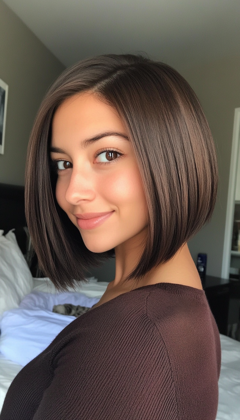 24. Straight Mocha Bob (Bob Hairstyles For Thin Hair) - Bob Hairstyles For Thin Hair