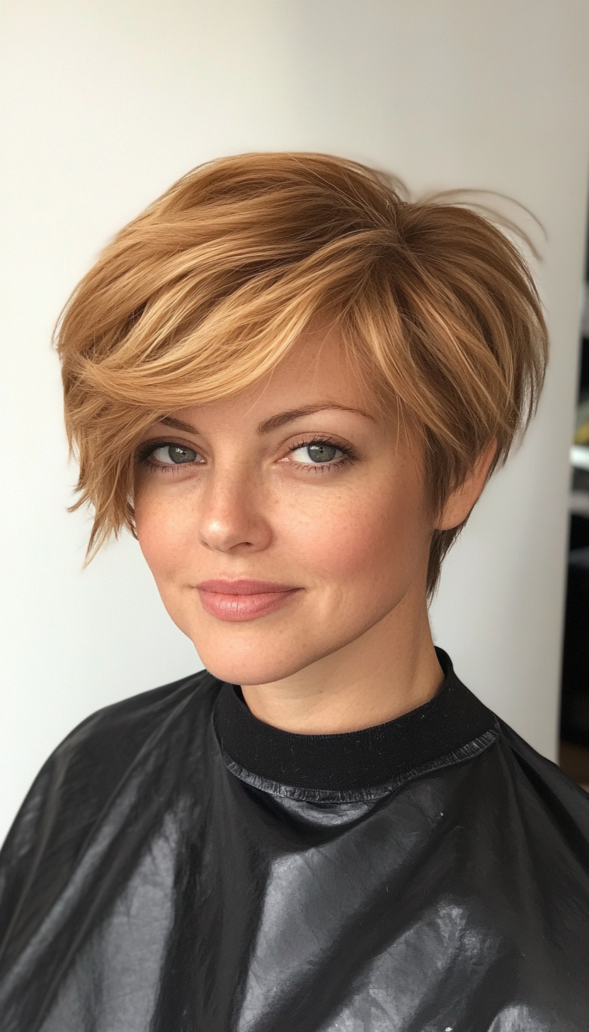 2. Textured Pixie Stacked Cut in Honey Blonde (Short Stacked Haircuts) - Short Stacked Haircuts