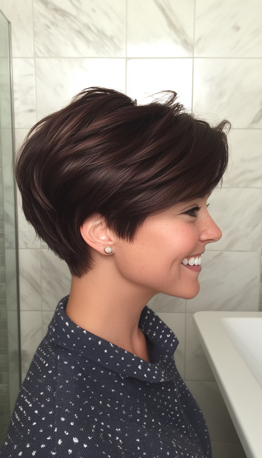 12. Tapered Stacked Pixie in Dark Mahogany (Short Stacked Haircuts) - Short Stacked Haircuts